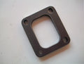 TO4 Flange — CNC-machined stainless steel turbine inlet flange, multi-axis milled for turbocharger fitment