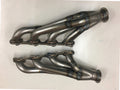 4.6 4V Motor Plate Headers — facing-forward tubular turbo headers in mild steel with V-band flanges and CNC head flanges