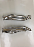 GT500 Facing Forward Swap Turbo Headers — facing-forward tubular turbo headers in mild steel with V-band flanges and CNC head flanges