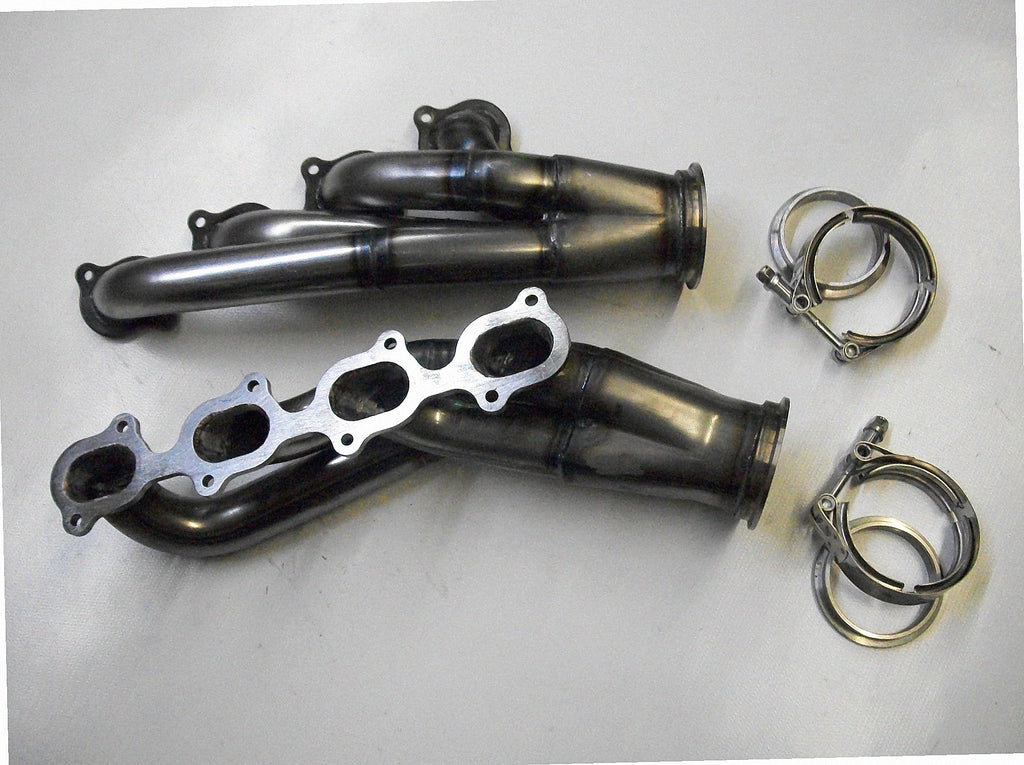GT500 Turbo Headers — passenger-side header with V-band flange and merge collector