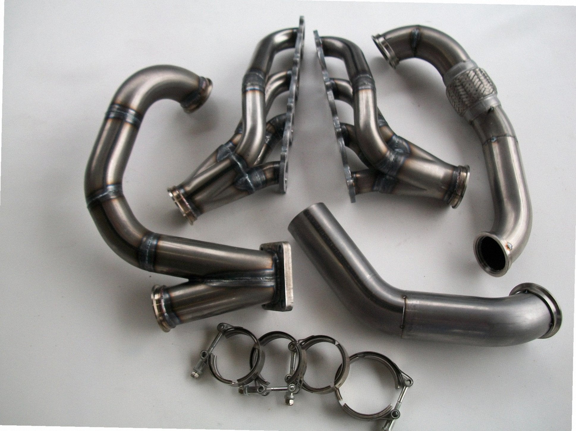 4.6 2V Turbo Street / Drag Kit — detail of crossover pipe, flex bellow, or starter downpipe