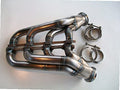 5.0 Mustang Turbo Headers — facing-forward tubular turbo headers in mild steel with V-band flanges and CNC head flanges