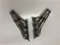 Coyote Swap Motor Plate Headers — complete turbo hot-side kit with mild steel tubular headers, crossover pipe with flex bellow, starter downpipe, and turbo mount flange