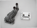5.4 Water Inlet / Outlet — billet aluminum water inlet/outlet plate with 1/2 NPT ports for intercooler coolant lines