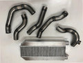 94/95 Intercooler Kit — aluminum bar-and-plate intercooler core with mandrel-bent aluminum cold-side piping