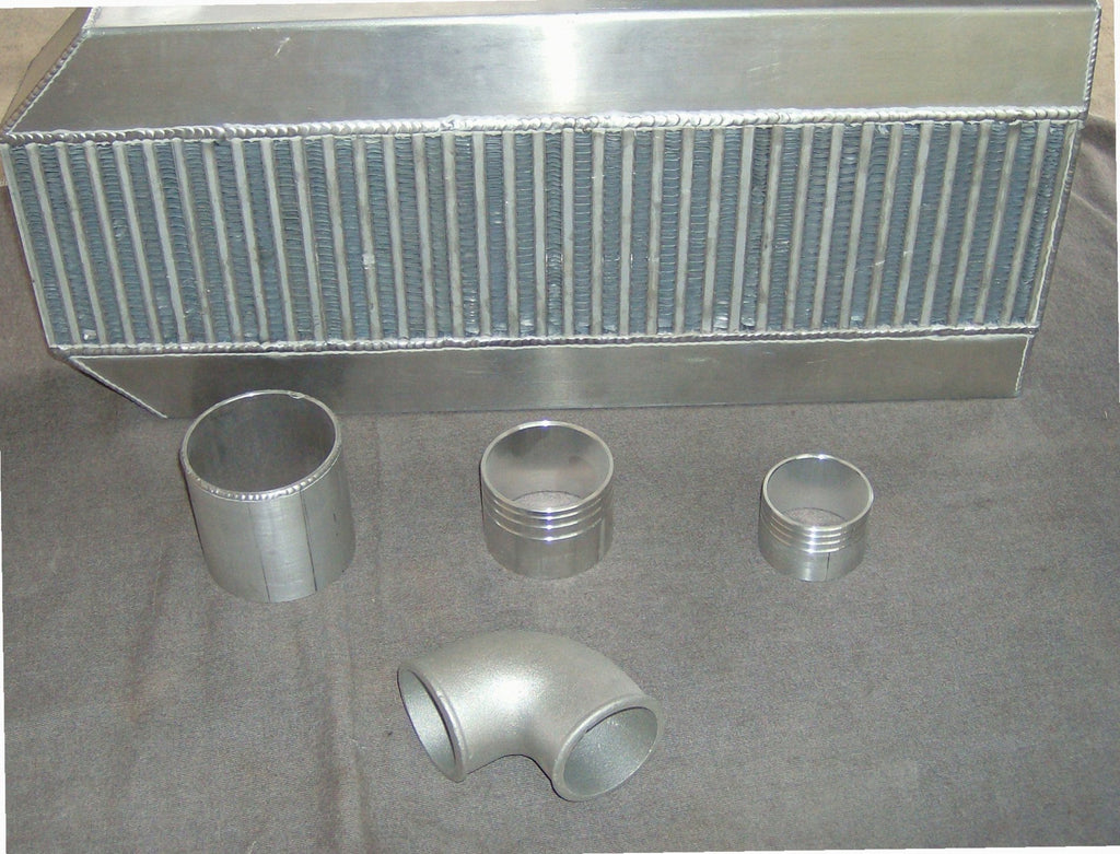 Custom Air-to-Air IC 3" — detail view of merge collector, flex bellow joint, and V-band connection