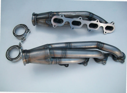 4.6 2V Racing Headers — passenger-side header with V-band flange and merge collector