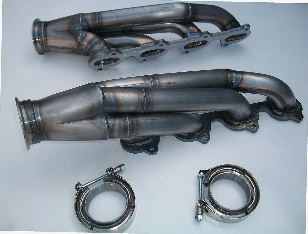 5.4 2V Racing Headers — detail of crossover pipe, flex bellow, or starter downpipe