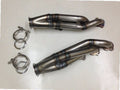5.4 4V Facing Forward Headers — facing-forward tubular turbo headers in mild steel with V-band flanges and CNC head flanges