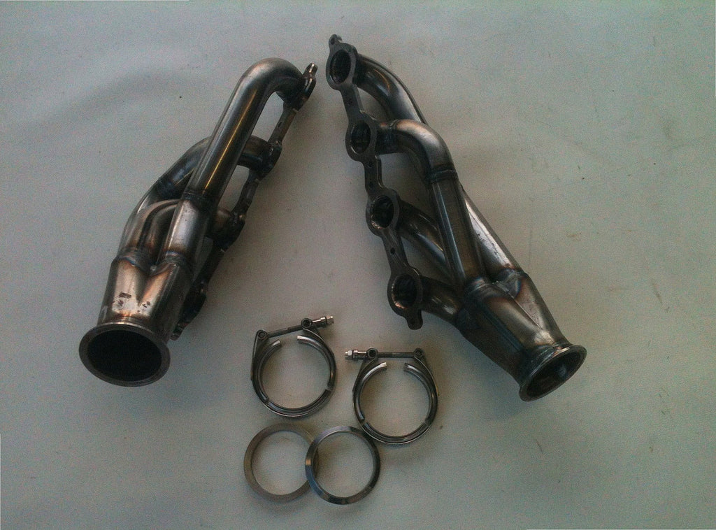 LS - 1 Turbo Headers — passenger-side header with V-band flange and merge collector