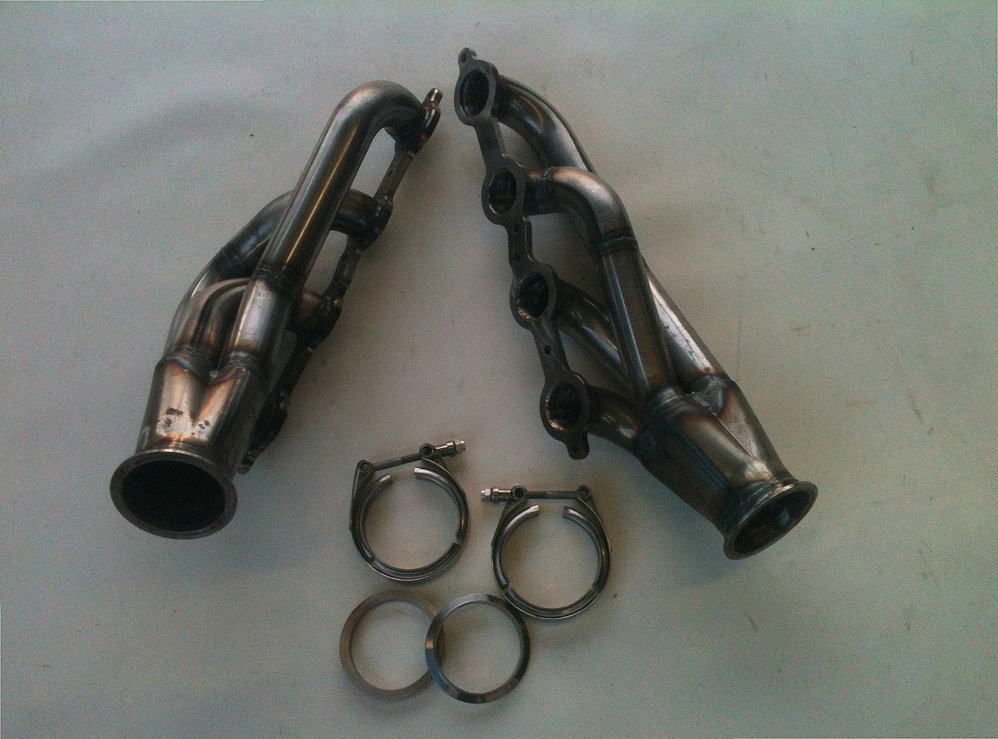 LS - 1 Turbo Headers — passenger-side header with V-band flange and merge collector