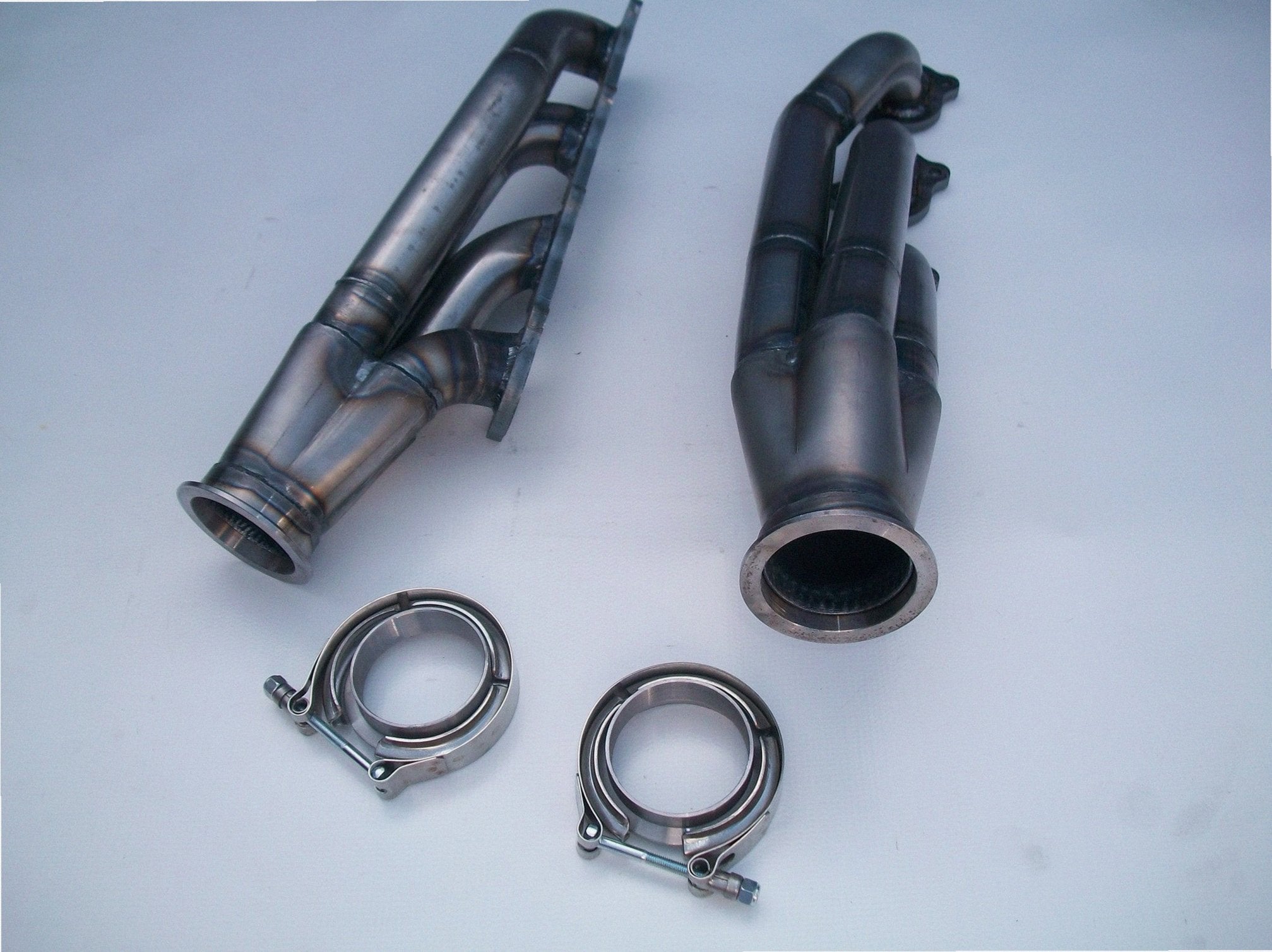 4.6 4V Modular / Fox Body Headers — detail of crossover pipe, flex bellow, or starter downpipe