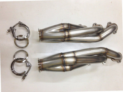 4.6 4V Facing Forward Headers — passenger-side header with V-band flange and merge collector