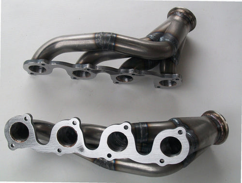 4.6 2V Turbo Headers — passenger-side header with V-band flange and merge collector