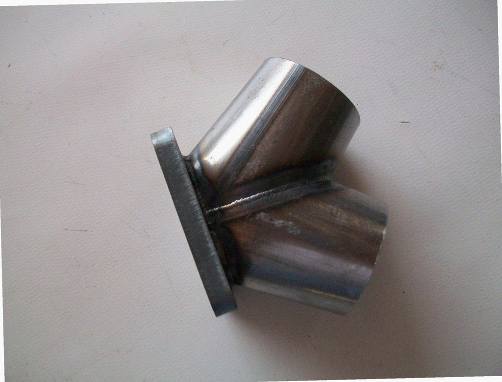 TO6 Turbo Mount Flange — alternate angle showing flange thickness, bolt pattern, and weld bevel