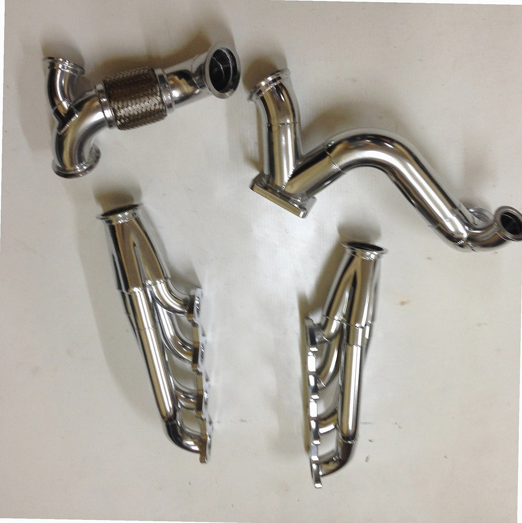 3V Racing Kit — passenger-side header with V-band flange and merge collector