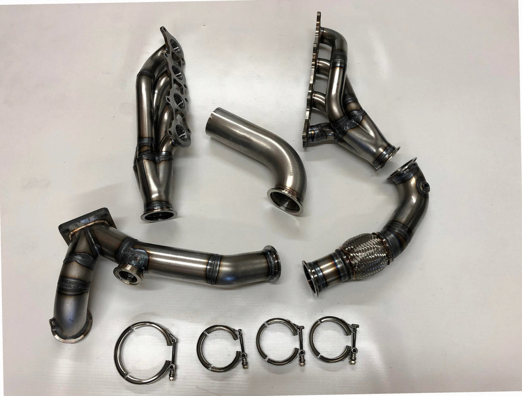 Coyote Turbo Swap Passenger Side Street/Drag Kit — passenger-side header with V-band flange and merge collector