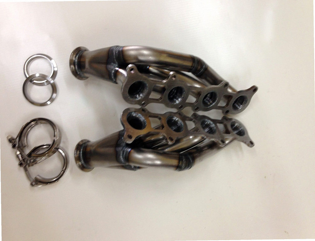 Coyote Swap Turbo Headers — passenger-side header with V-band flange and merge collector