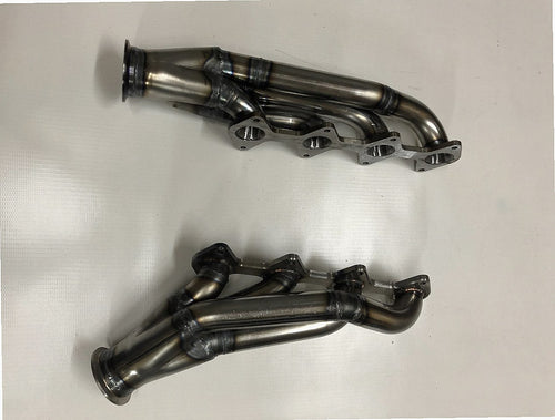 3 Valve Turbo Headers — passenger-side header with V-band flange and merge collector