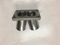 TO6 Divided Turbo Mount Flange — CNC-machined stainless steel turbine inlet flange, multi-axis milled for turbocharger fitment