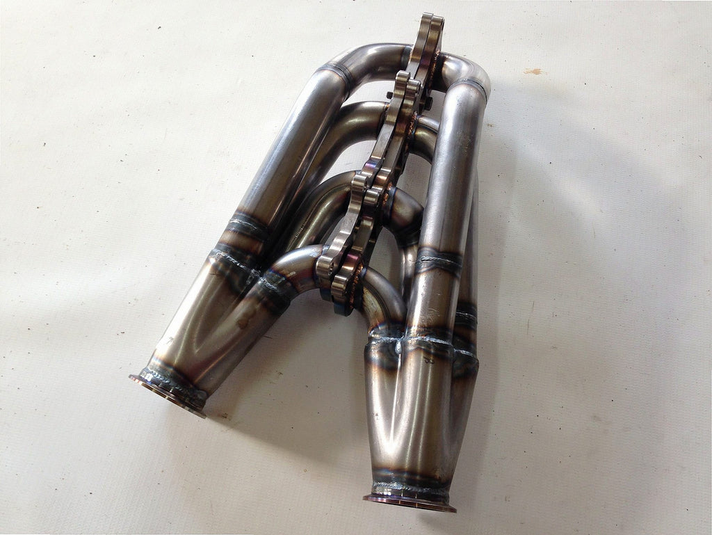 Coyote Swap Racing Headers — passenger-side header with V-band flange and merge collector