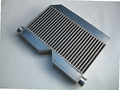 Custom Intercooler 1300 HP — fabricated aluminum bar-and-plate intercooler core with TIG-welded end tanks