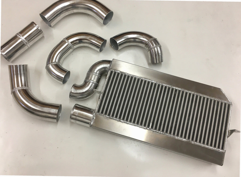 Single Turbo 2V Intercooler Kit — hot-side intercooler piping with mandrel bends and silicone couplers
