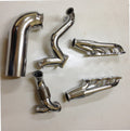 3V Racing Kit — complete turbo hot-side kit with mild steel tubular headers, crossover pipe with flex bellow, starter downpipe, and turbo mount flange