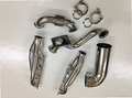 5.4 4V Turbo Street / Drag Kit — complete turbo hot-side kit with mild steel tubular headers, crossover pipe with flex bellow, starter downpipe, and turbo mount flange