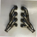 Small Block Ford Motor Plate Turbo Headers — facing-forward tubular turbo headers in mild steel with V-band flanges and CNC head flanges