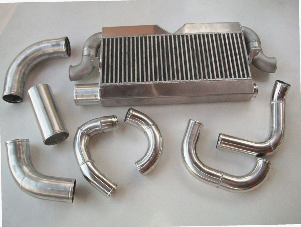 Twin Turbo 4V Intercooler Kit — hot-side intercooler piping with mandrel bends and silicone couplers