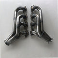 7.3 Godzilla Swap Turbo Headers — facing-forward tubular turbo headers in mild steel with V-band flanges and CNC head flanges