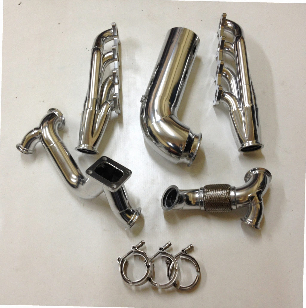 3V Racing Kit — detail of crossover pipe, flex bellow, or starter downpipe