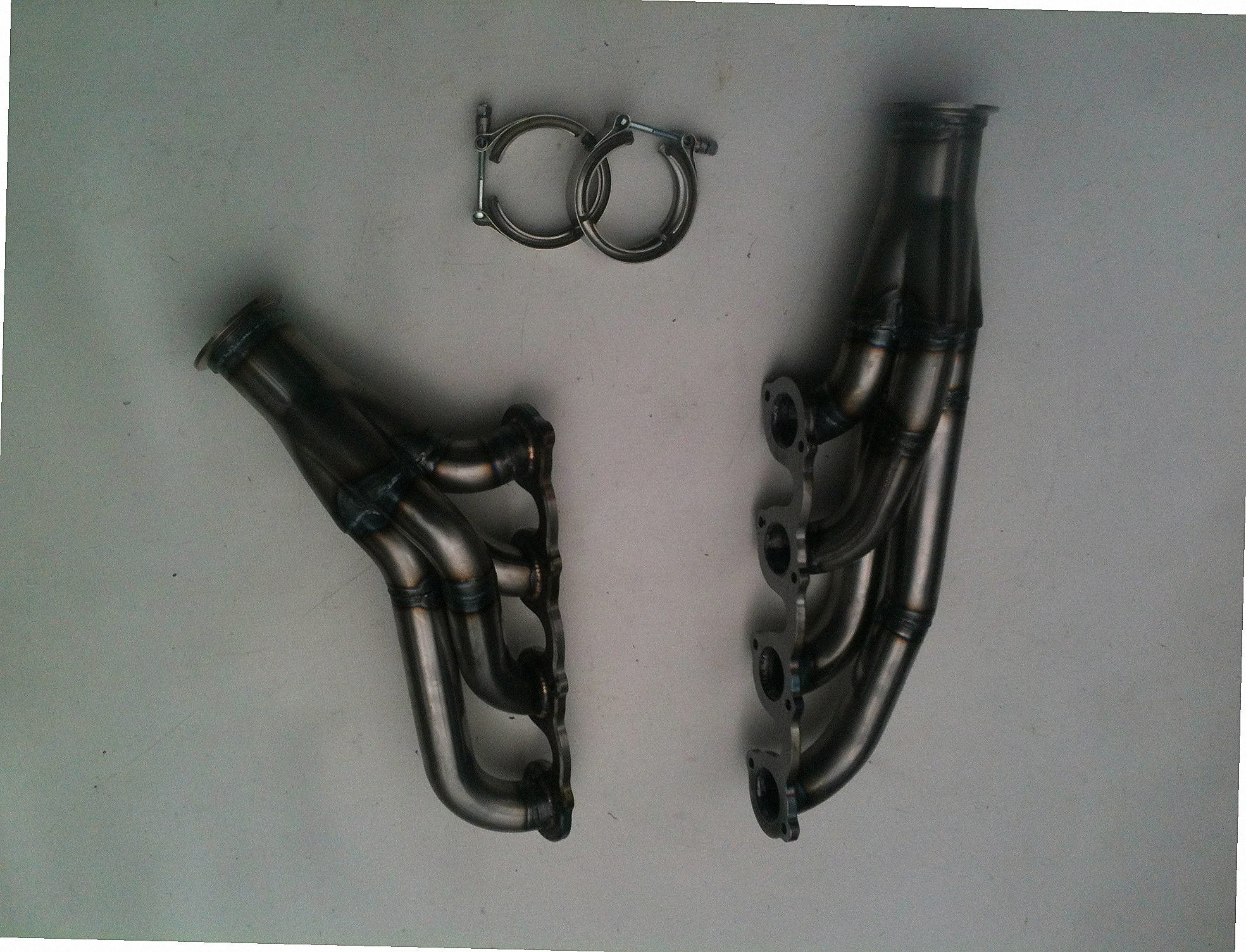 5.4 4V Lightning Turbo Headers — passenger-side header with V-band flange and merge collector